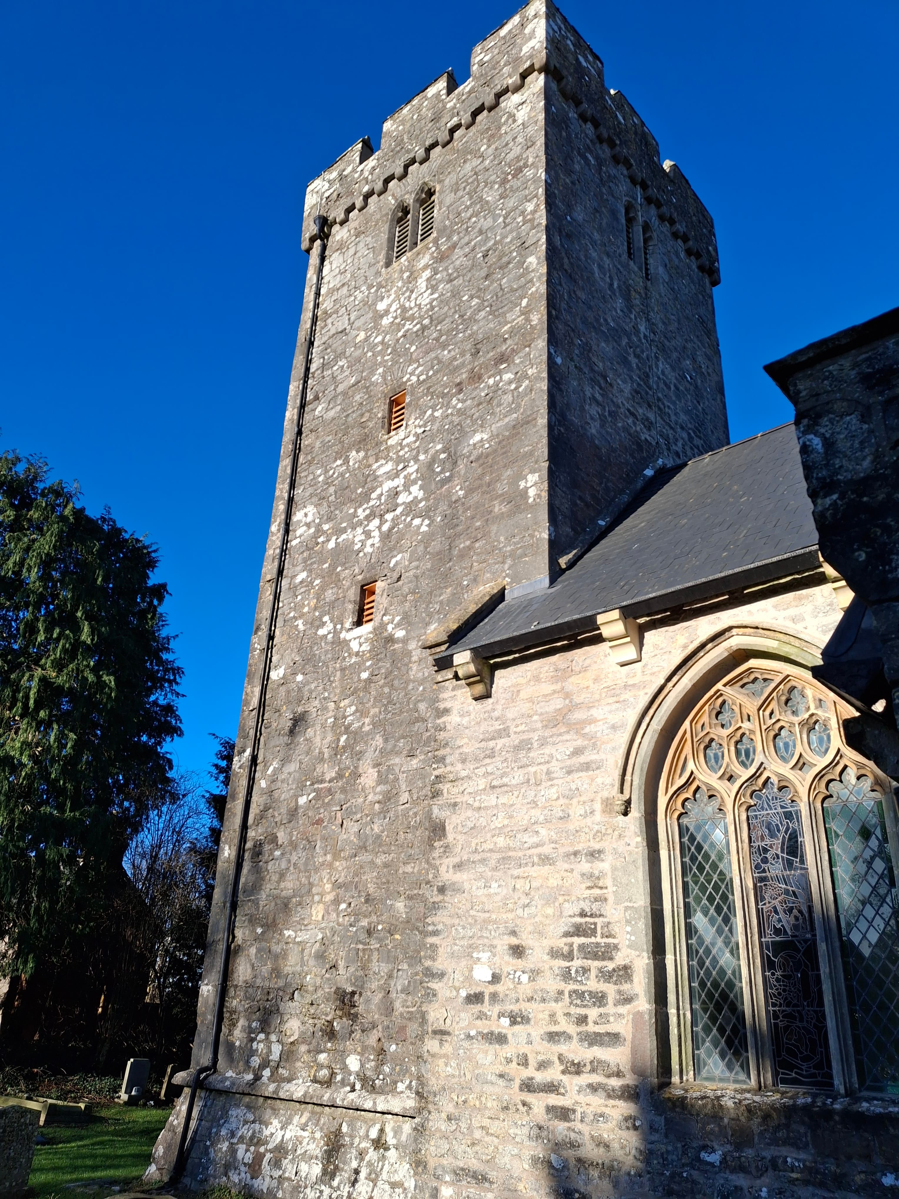 The medieval tower of St Nicholas Church