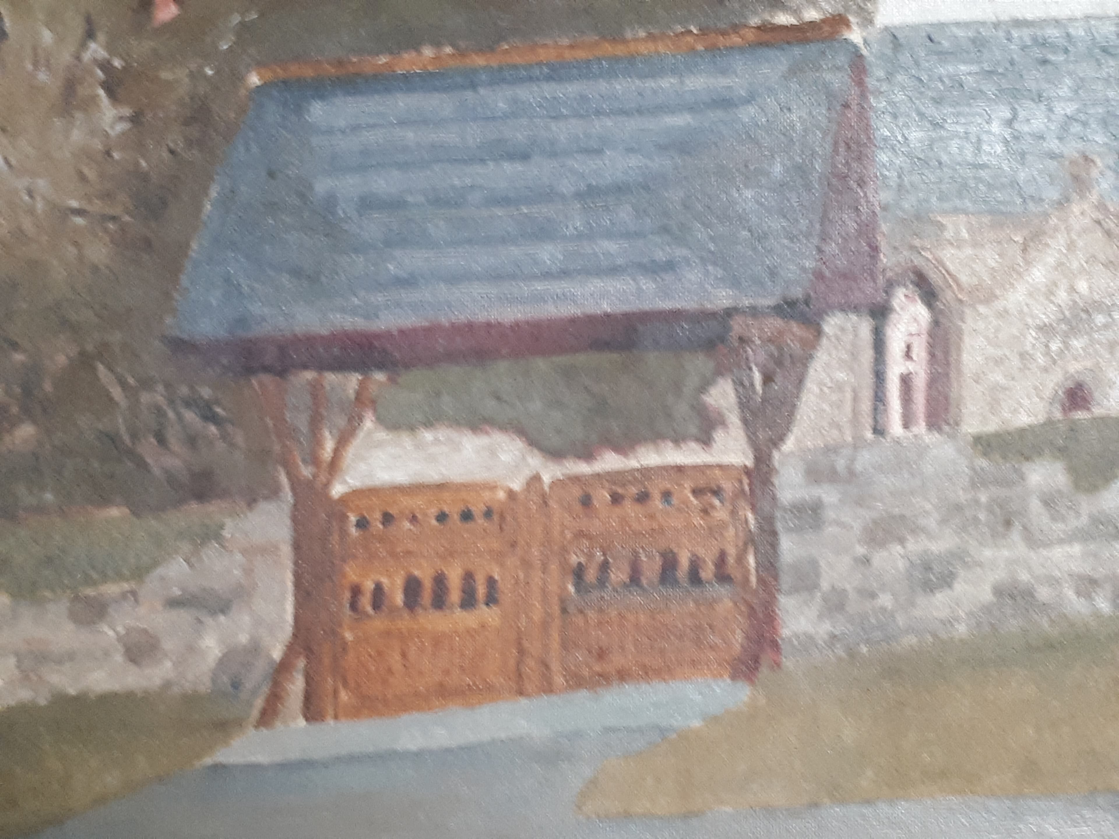 Historic painting of the St Nicholas Church lychgate