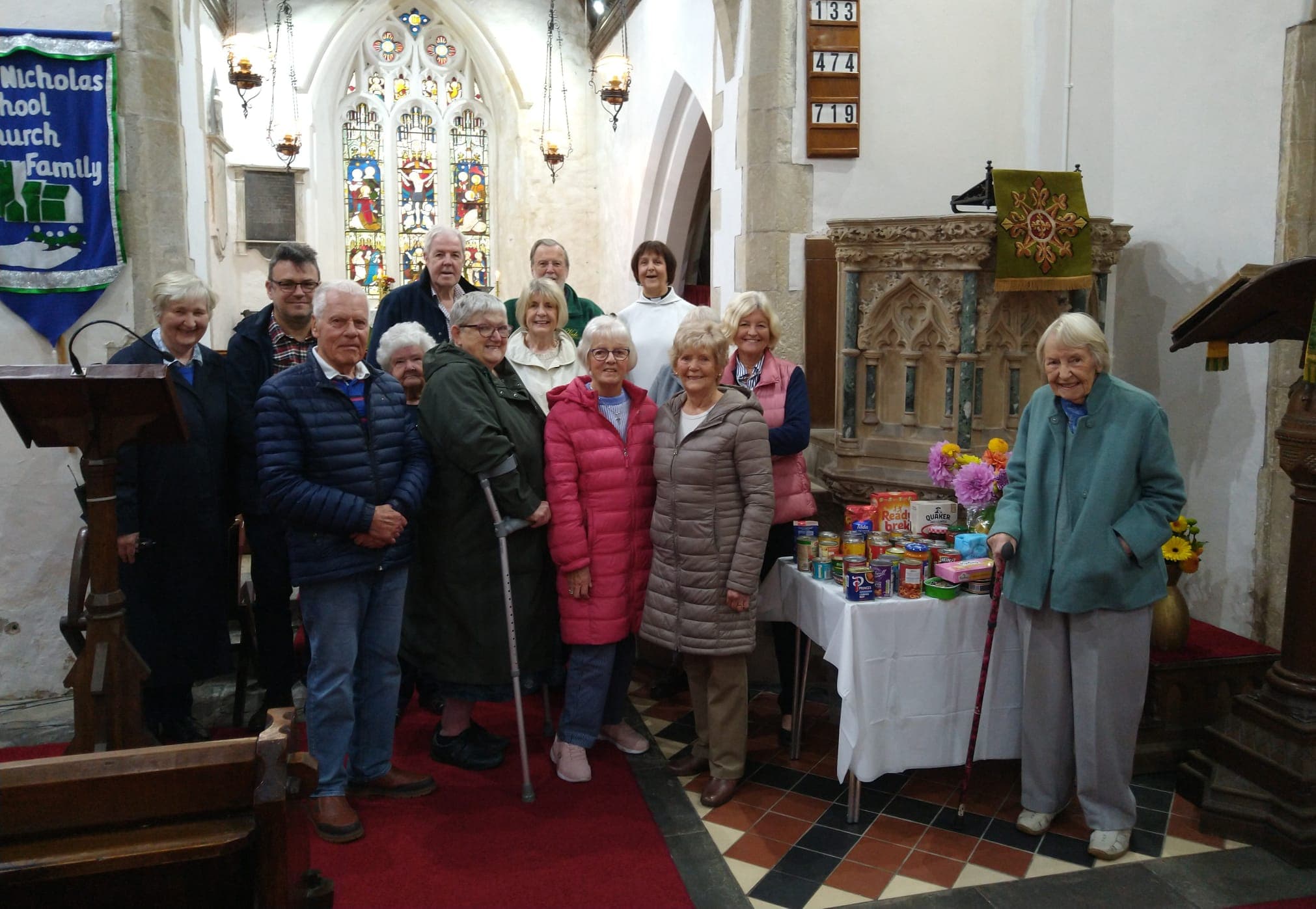 The congregation gathered inside St Nicholas Church for the Harvest service 2024